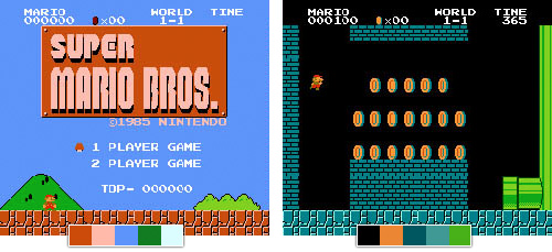 Color Palettes from Super Mario Bros.