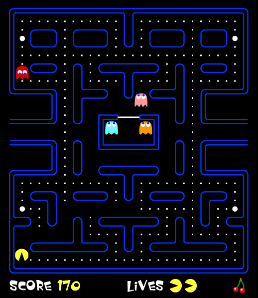 The original Pac-Man arcade game