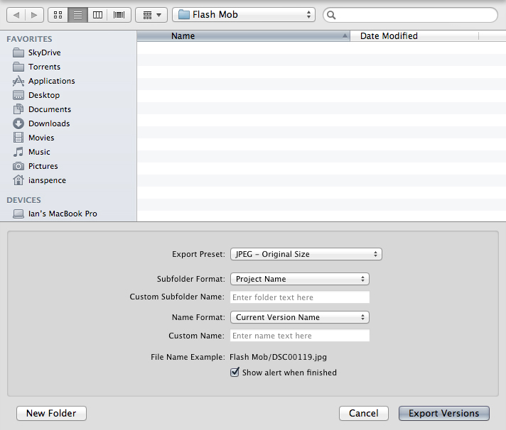 The export dialog in Aperture has many features that can make exporting a lot more powerful.