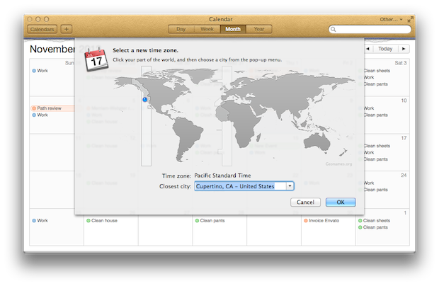 Changing the time zone to accommodate something new.