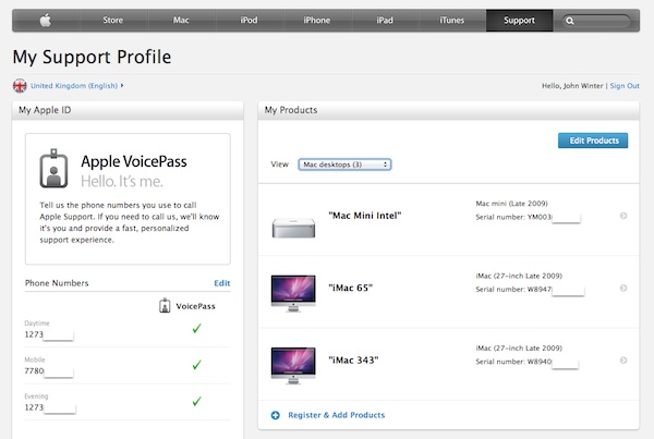 Apple Support Profile