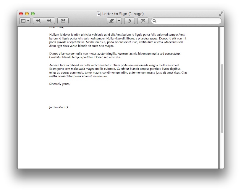 Open a document to sign in Preview.