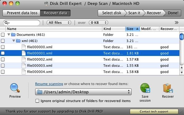 Disk Drill can scan your entire drive to find files of a certain type, allowing you to recover them