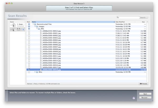 Data Rescue will do it’s best to get as much information from the file as possible.