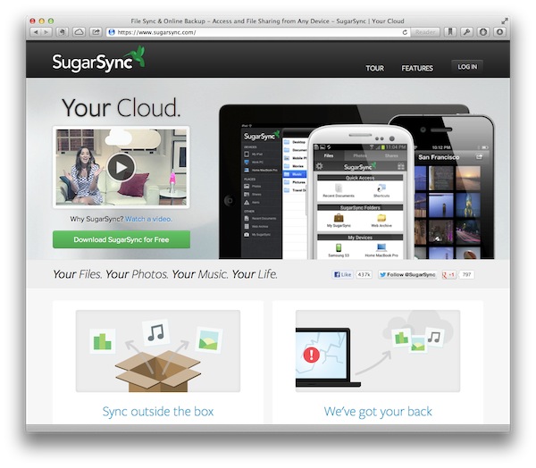 SugarSync has an easy to find download button just like Dropbox and Google Drive.