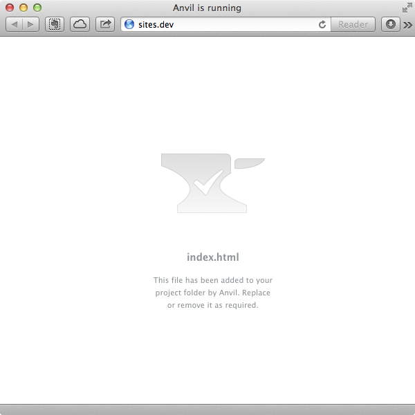 Once a site has been created within Anvil, you’ll be able to open it in your browser