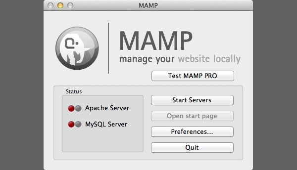 MAMP Control Panel