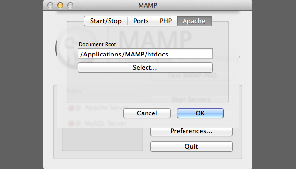 MAMP Preferences