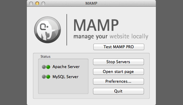MAMP is ready to go!