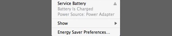 Service Battery will require you to arrange for your battery to be checked by Apple.