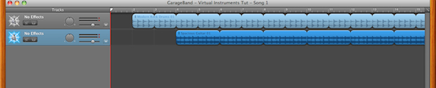 We now have a track of drums and a track of guitar