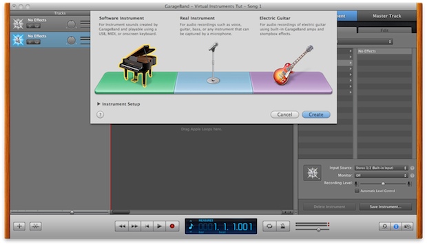 We now have a track of drums and a track of guitar