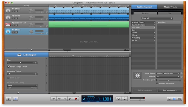 Turn on the monitor to hear your microphone when not recording