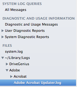 Adobe's updater log
