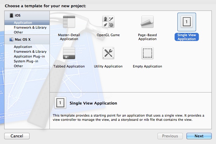 Localizations: first screen of new project window