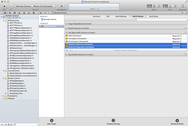 Update Your Applications with Dropbox or GroundControl: Adding the Necessary Frameworks - Figure 5