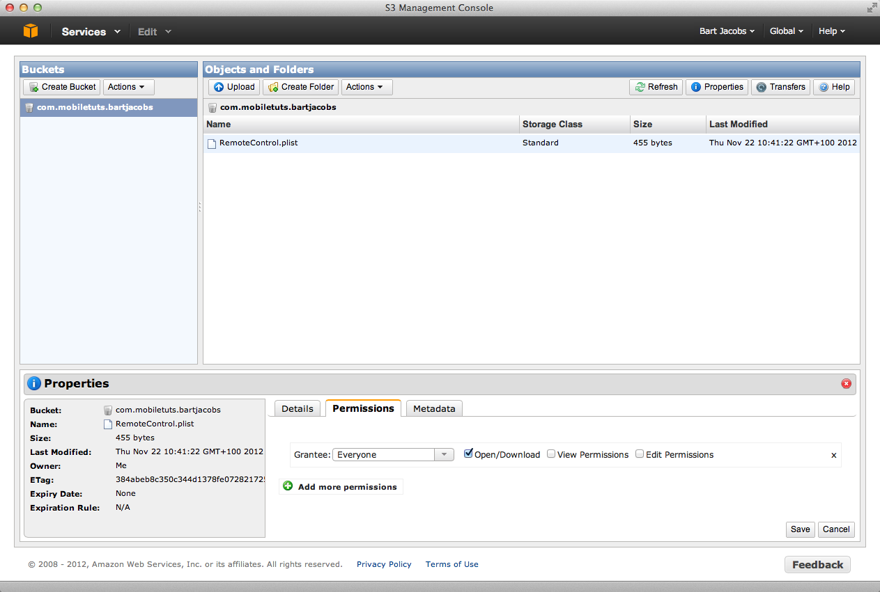 Update Your Applications with Dropbox or GroundControl: Granting Public Access to the Property List - Figure 9