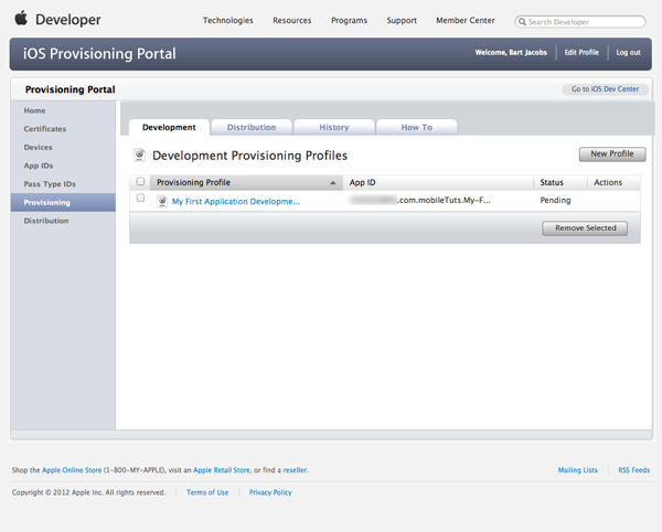 Certificates and Provisioning Profiles - The Provisioning Profile in the Provisioning Portal - Figure 20