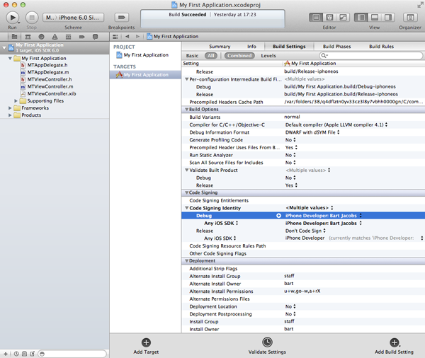 Certificates and Provisioning Profiles - Configuring the Xcode Project - Figure 24