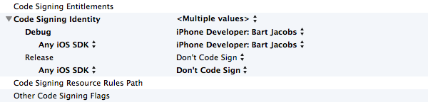 Certificates and Provisioning Profiles - Configuring the Code Signing Identities - Figure 25