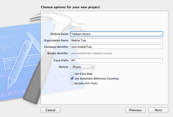 Exploring Tab Bar Controllers - Configuring the Project - Figure 6