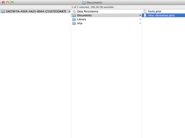 Data Persistence and Sandboxing on iOS - Locating the Property Lists in the Documents Directory - Figure 3