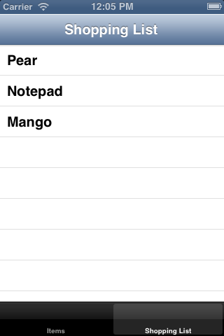Building a Shopping List Application From Scratch - Part 1 - The Second Tab Contains the Shopping List - Figure 2