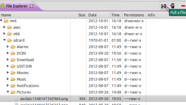 Pulling a File From the Device