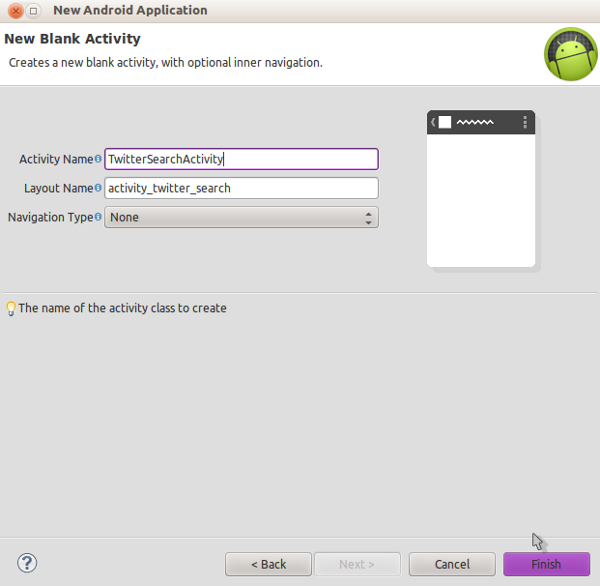 New Android Activity