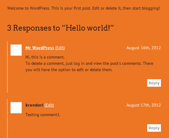 After comment modification