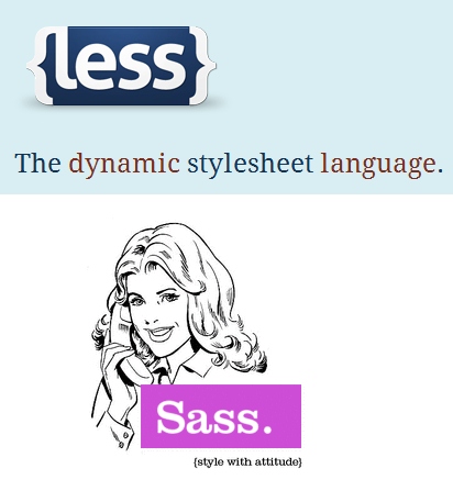 LESS and SASS CSS languages logos