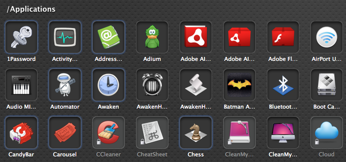 A blue glow will appear around icons that you have customized. If you wish to revert back to the original icon, just click and drag the icon away from its box, then release. Then hit