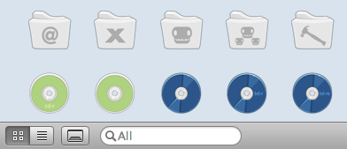 The button to show the iContainers available docks is hidden at the bottom of the window.