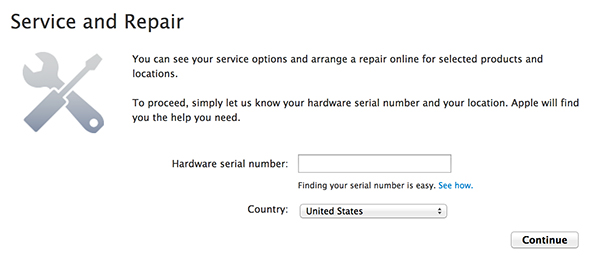 Apple's Service and Repair Page