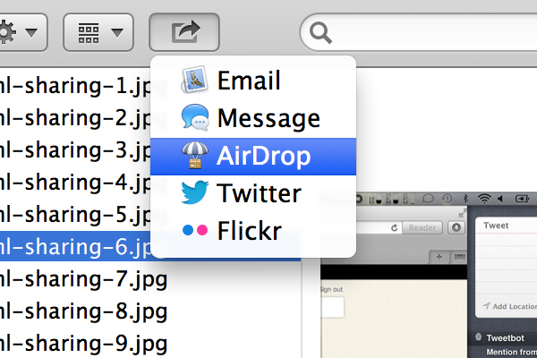 Finder sharing