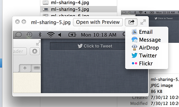 Quick Look sharing
