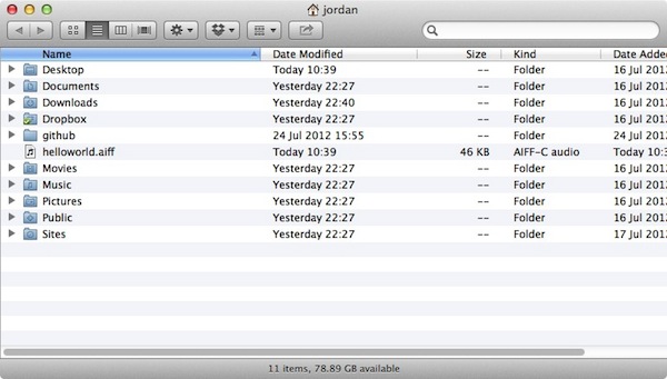 The file in our home folder