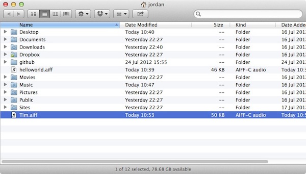 The file in our home folder