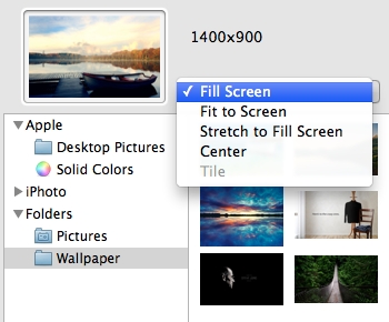 Adjust the display of wallpapers smaller or bigger than your screen resolution