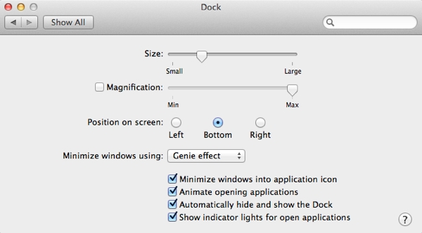 Tweak your Dock