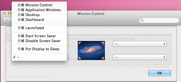 Assign actions to corners of your screen