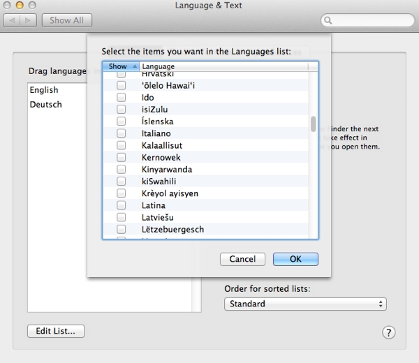 Check the list for even more languages