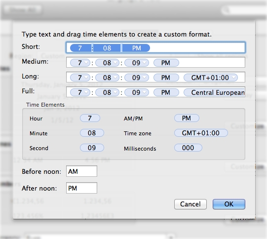 As with the date, you can also create a new time format
