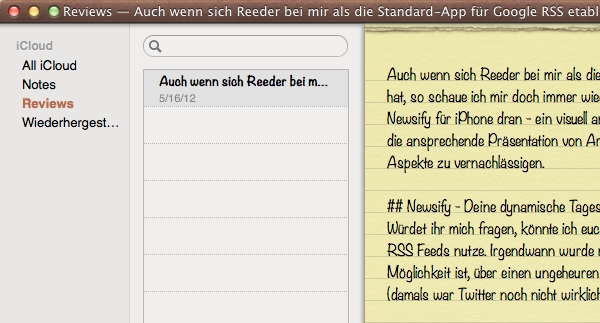 Sort your notes into folders - a really neat feature