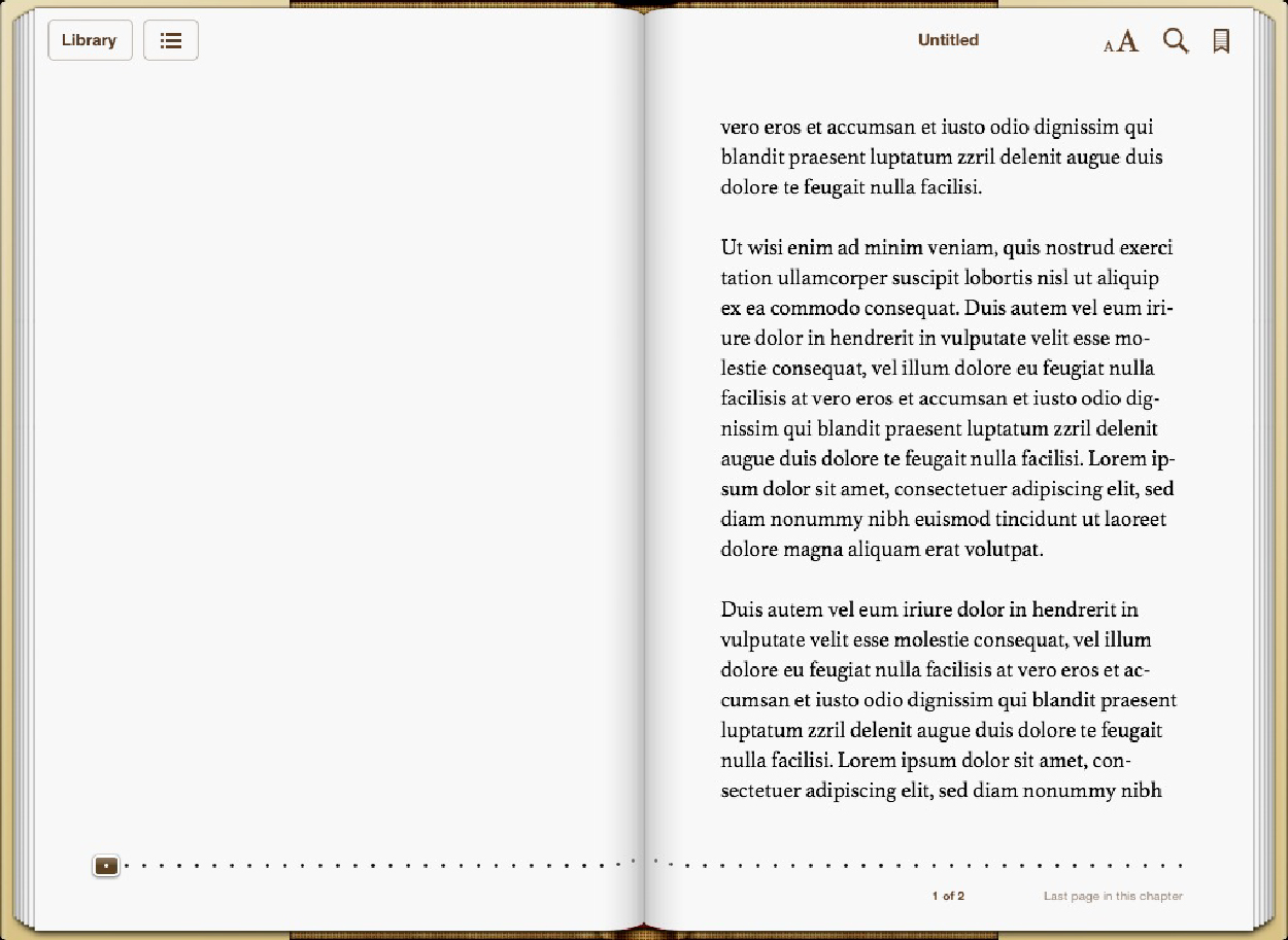 Screenshot: a Flowing Text iBook