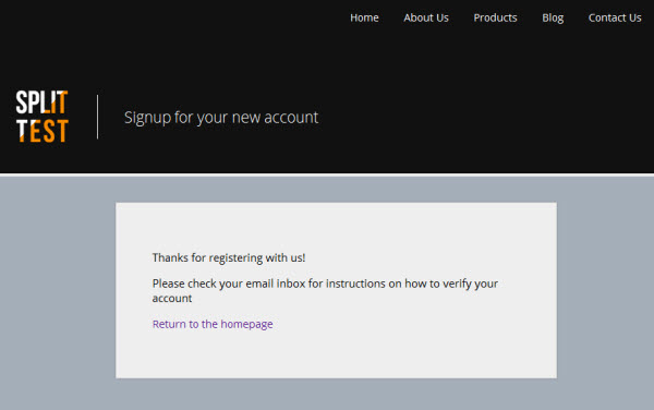 Current Sign Up Form